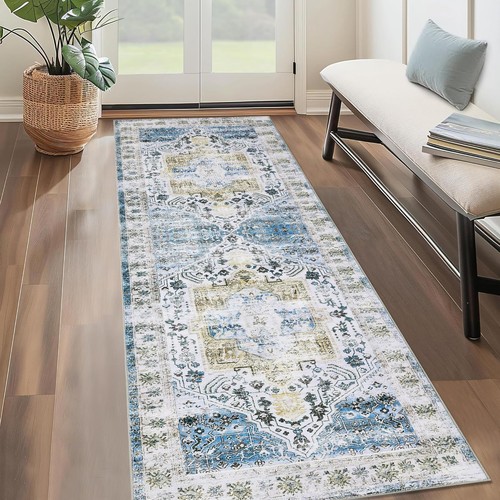 Washable Runner 2x6 Vintage Hallway Traditional Floor Cover Non Slip Kitchen ...