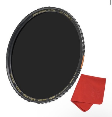 Breakthrough Photography 82mm X2 10-Stop Fixed ND Filter for Camera Lenses, N...