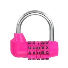 Kombinationsvorh&auml;ngeschloss, 5 St&uuml;ck legiertem Stahl, ohne Schl&uuml;ssel, Pink