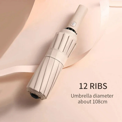 Xiaomi 12 Bone Solid Color Automatic Umbrella Light Collapsible Large Size Sunsh