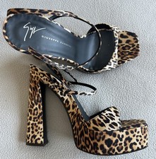 Giuseppe Zanotti Women's Destino 100 Platform Leopard Sandals Size 40  NIB