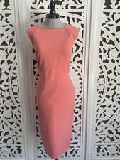 Banana Republic Pencil Dress Womens Size 0 Cocktail Midi Peach Lined Stretch