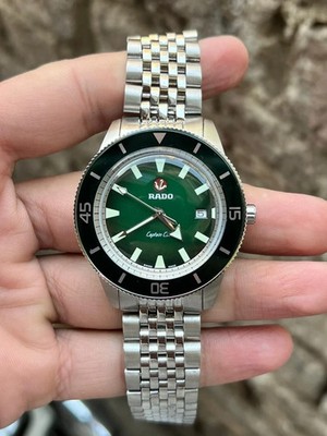 New RADO Captain Cook Automatic Stainless Steel Green Dial Men's Watch.