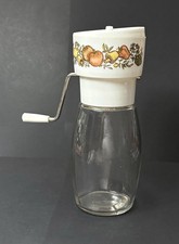 Rare Gemco Nut/Spice Grinder Glass Bottom Chopper Gemco &ldquo;Spice Of Life&rdquo; Pattern