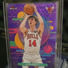 2025-26 Topps Finest Uncommon Purple X-Fractor Matas Buzelis #184 Bulls /99