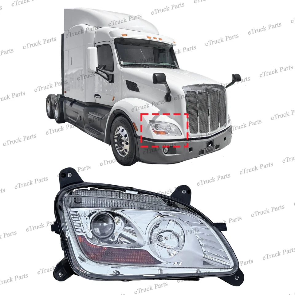 Conjunto de faros halógenos laterales para pasajeros Peterbilt 579 2015-2021 P54-6163-100R Foto 2 de 4