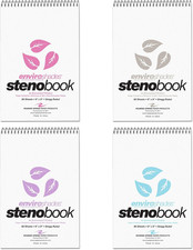 Enviroshades Colored Steno Books, 4 Pack of Memo Pads, Assorted Colors, Recycled