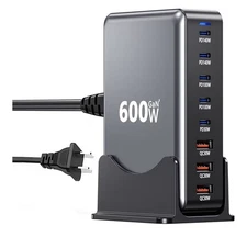 600W USB Fast Charger Block 8 Port Charging Station  Dual PD 140W Laptop