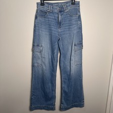 American Eagle Outfitters Women's Super High Rise Baggy Wide Leg, Size 4