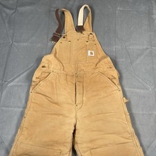 Carhartt Bibs R03 BRN 36x30 Duck Canvas Arctic Quilt Lined Insulated Overalls