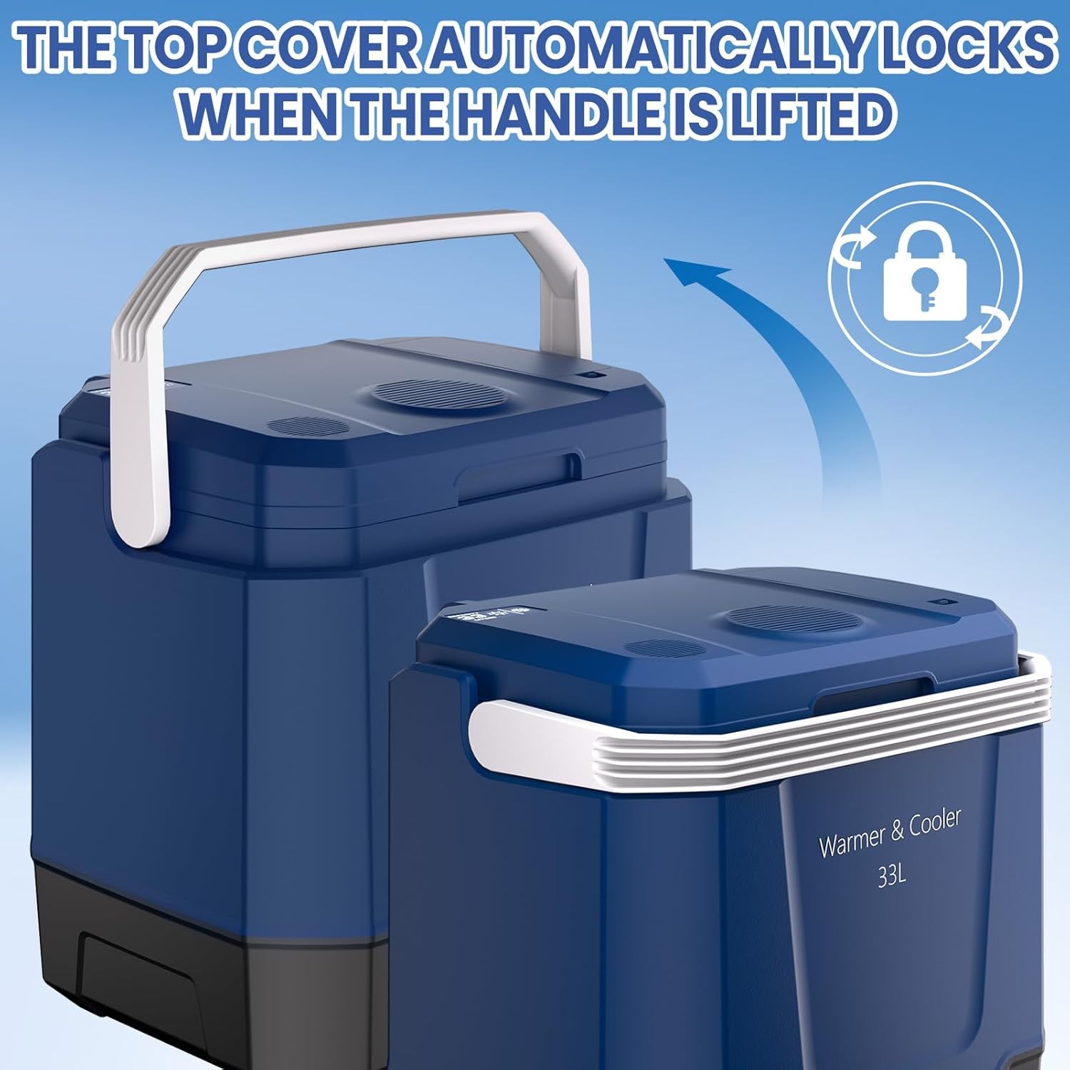 35Quart 33L Portable Electric Cooler Warmer 12V/110V Dual-Power Car Refrigerator