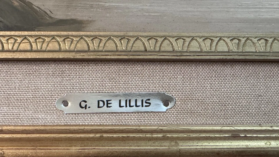 G. De. Lillis 20th Cen artista francés impresionista paisaje acrílico a bordo Foto 4 de 4
