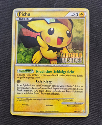 Pichu HeartGold & SoulSilver 28/123 Prerelease Stamp NM