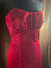 David's Bridal Red Strapless A-Line Long Formal Dress Women's Size 2 