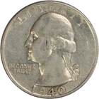 1940-D Washington Silver Quarter AU Uncertified #1105