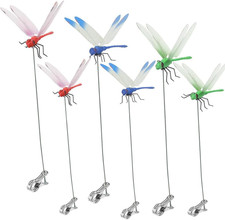 6 Pack Dragonfly Clip,3D Dragonfly Garden Stakes Decor,Fly Deterrent,Dragonfly H