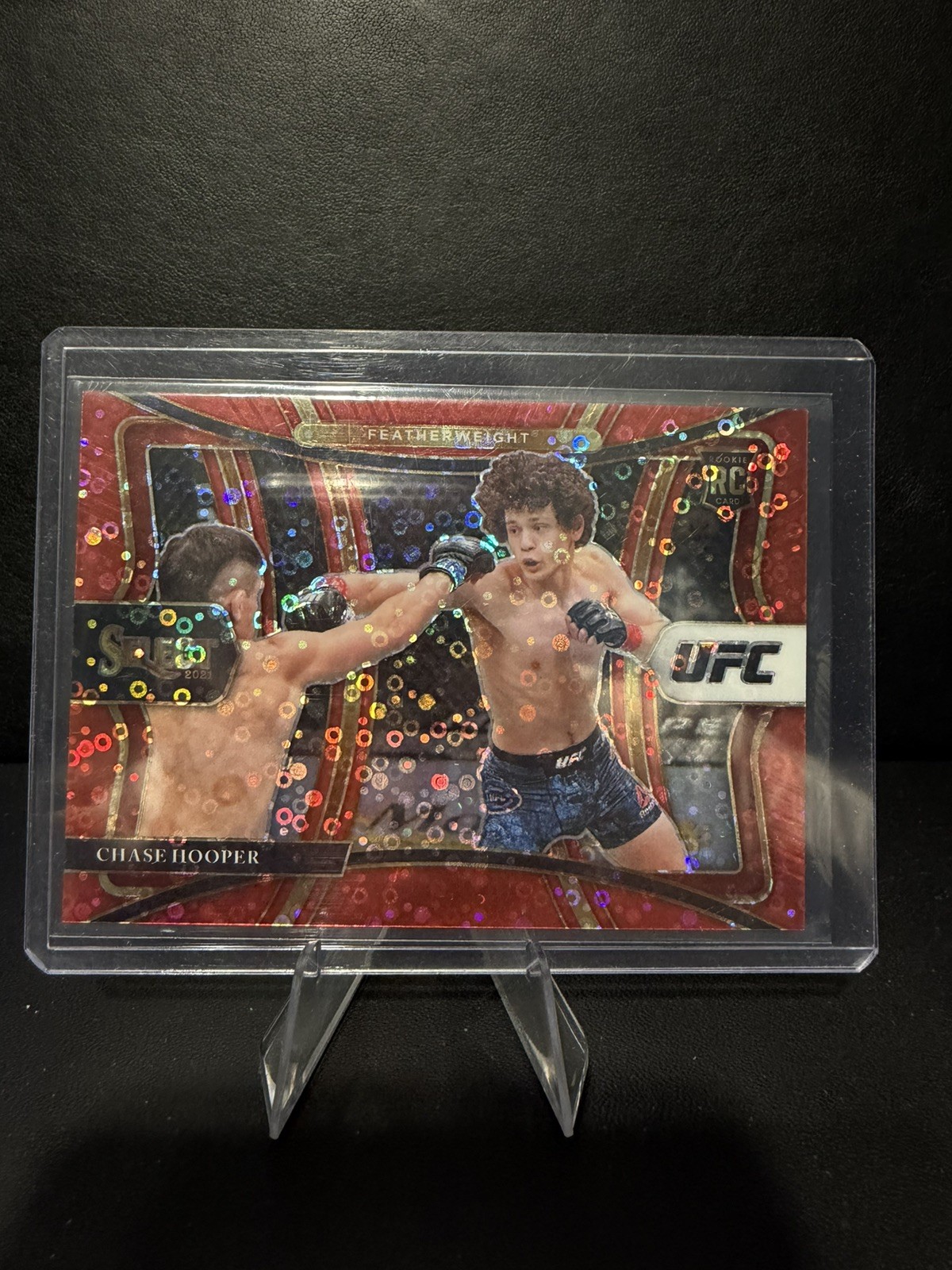 Chase Hooper 2021 Panini Select UFC Premier Level Red Disco Prizm /199 SP Rookie