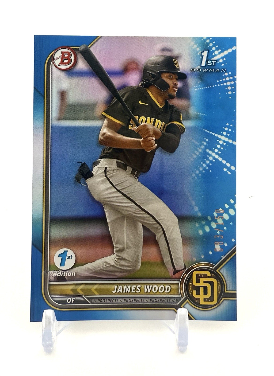 2022 Bowman 1st Edition #BPPF-108 James Wood Blue #/150 Padres Rc