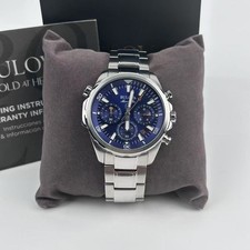 New Bulova Marine Star 96B256 Blue Dial Men's Chronograph Quartz Watch 43mm