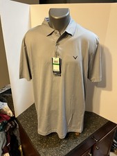 Callaway Opti Dri Golf Men's Polo Shirt Large - Light Gray Poly Spandex - NWT