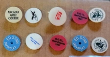 Lot of 10 Golf Ball Markers Mixed Promos Hunters Station Arcadia GC Stinn Chevy
