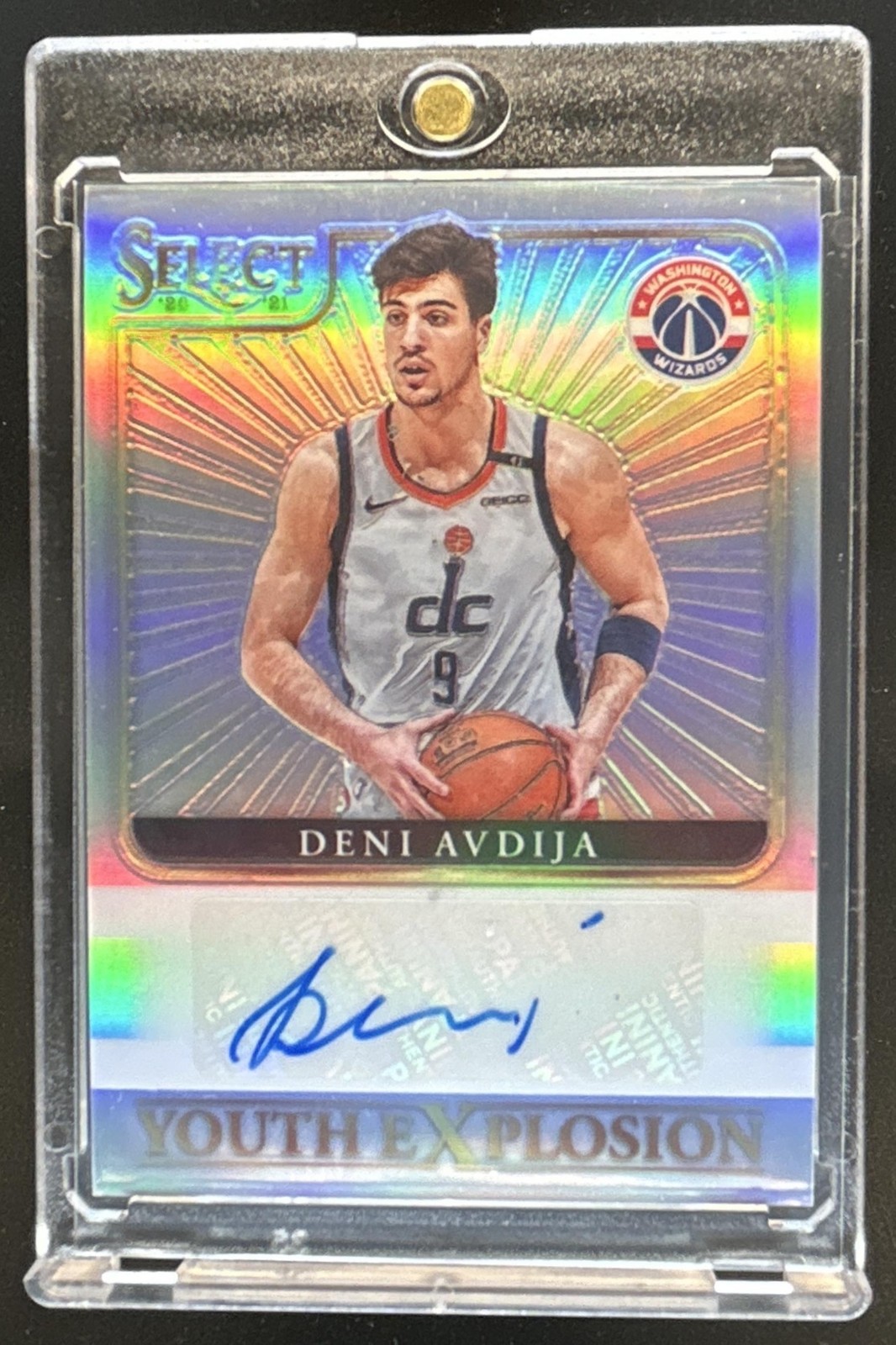 2020-21 Panini Select Deni Avdija Youth Explosion Signatures RC Auto #YES-DAV