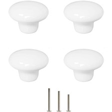 Weiße Möbelknöpfe Set 32mm für Schränke und Kommoden 4er Pack