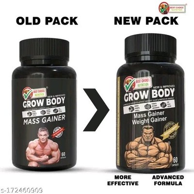 BODY GROW Fast Weight Gain Muscle Gainer WEIGHT GAIN 60 CAP