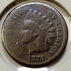 1875 Indian Head Cent - AG **Semi-Key: 13,528,000 Minted**