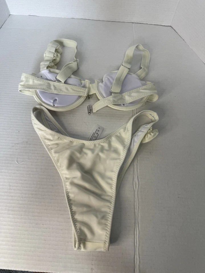 Traje de baño de 2 piezas de bikini con tanga de corte alto para mujer talla S-bridal- NUEVO Foto 2 de 3