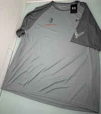 Chevy Corvette Racing Under Armour Men Performance Shirt 3XL XXXL Loose Fit Gray