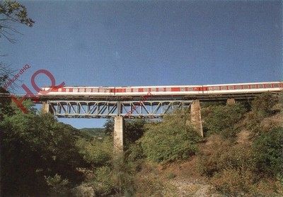 Ansichtskarte-: HELLENIC RAILWAYS, INTERCITY TRAINSET, MANDRITSA BRIDGE