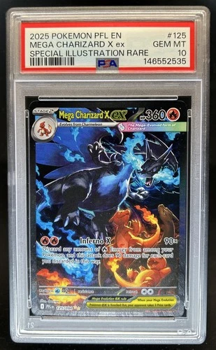 2025 Pokemon PFL Mega Charizard X ex Special Illustration Rare #125/094 PSA 10