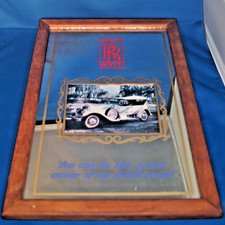 Vintage  Wall Mirror Rolls Royce Advertisement 12.5" x 9.5"