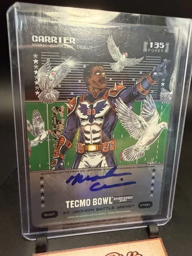 2024 Bo Jackson Battle Arena Tecmo Bowl Mark Carrier Auto Steel Ink