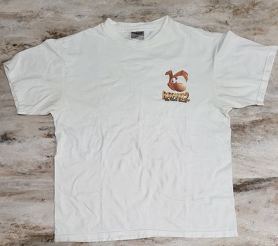 Rare VTG Rayman 2 The Great Escape 1999 Ubisoft Video Game Promo T Shirt 90s