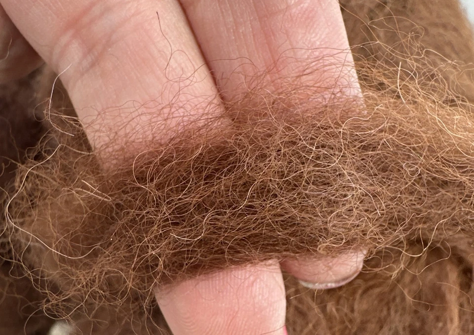 100% Alpaca Roving Adult Huacaya Dark Brown 4 Oz  25 Microns - Image 2 of 2