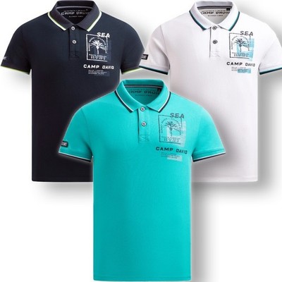 Camp David Poloshirt S-4XL T-Shirt Logo Print Neu Etikett 69,95 3315