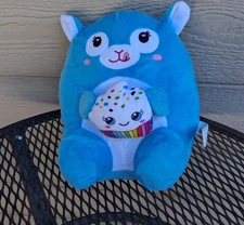 YUMMEEZ Blue Llama Cupcake Plush Stuffed Animal Peek-a-Boo Toys Birthday 7 Inch