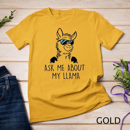 Ask Me About My Llama Shirt Funny Llama Camiseta Unisex - Imagen 4 de 15