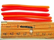 25ct RED ORANGE MIX 3" TROUT WORMS Fishing Lures Crappie Perch Bass Baits Lures