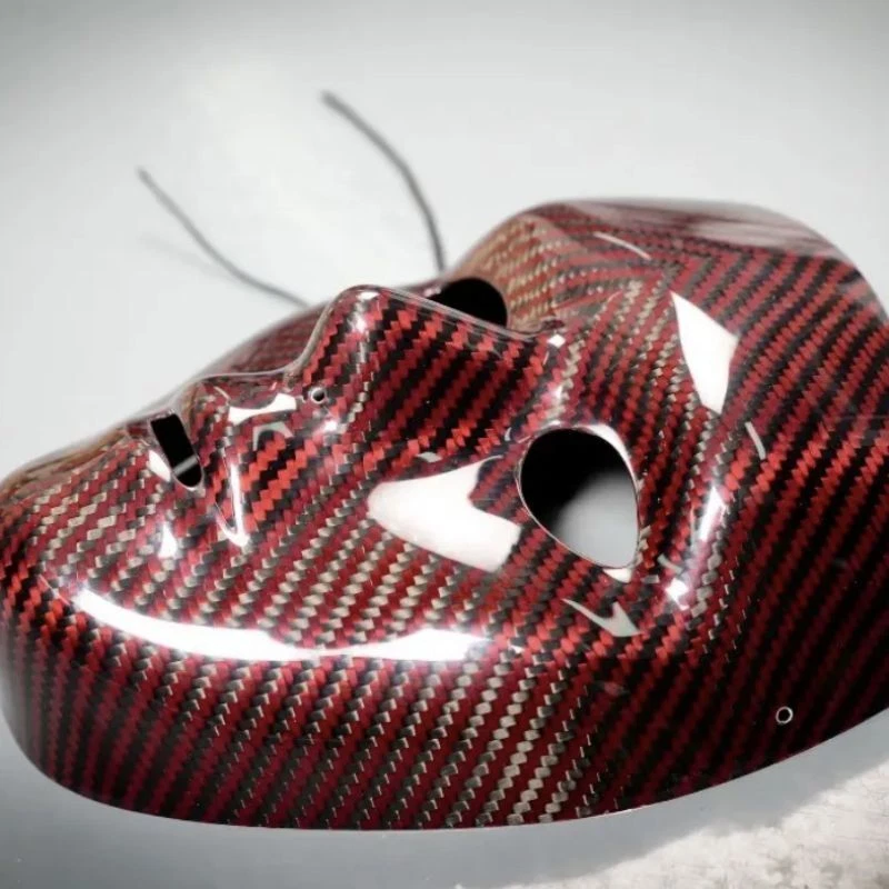 Real Carbon Fiber Full Half Face Mask Novelty Halloween Cosplay Party DIY Gift - Image 3 of 4