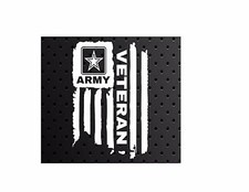 DISTRESSED UNITED STATES ARMY FLAG VETERAN VINYL DECAL STICKER 3.8" x 6.0"