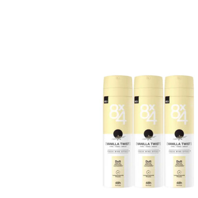 3x150ml 8x4 Deodorant Spray Vanilla Twist Floral | Pudrig | Sinnlich 48H Schutz