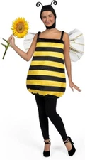 Spooktacular Creations Bumble Bee Costume for Women, Black and Yellow Bee One-Pi