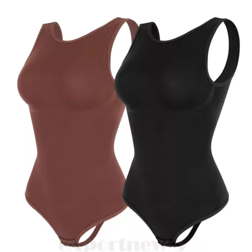 Women Crew Neck Full Body Shaper Slimming Firm Control Tummy Bodysuit Shapewear - Picture 16 of 33