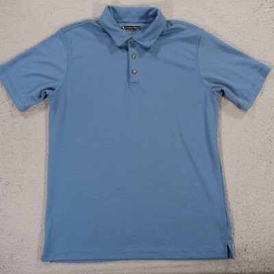 Pebble Beach Polo Shirt Mens XL Blue 100% Polyester Golf Golfing