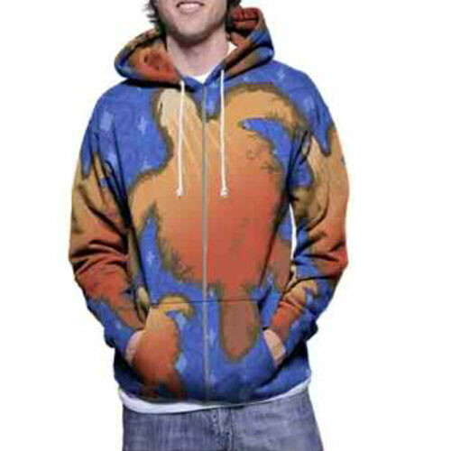 Hoodie Sea Turtle Design Fullprint Polyester New Zipper Hoodie