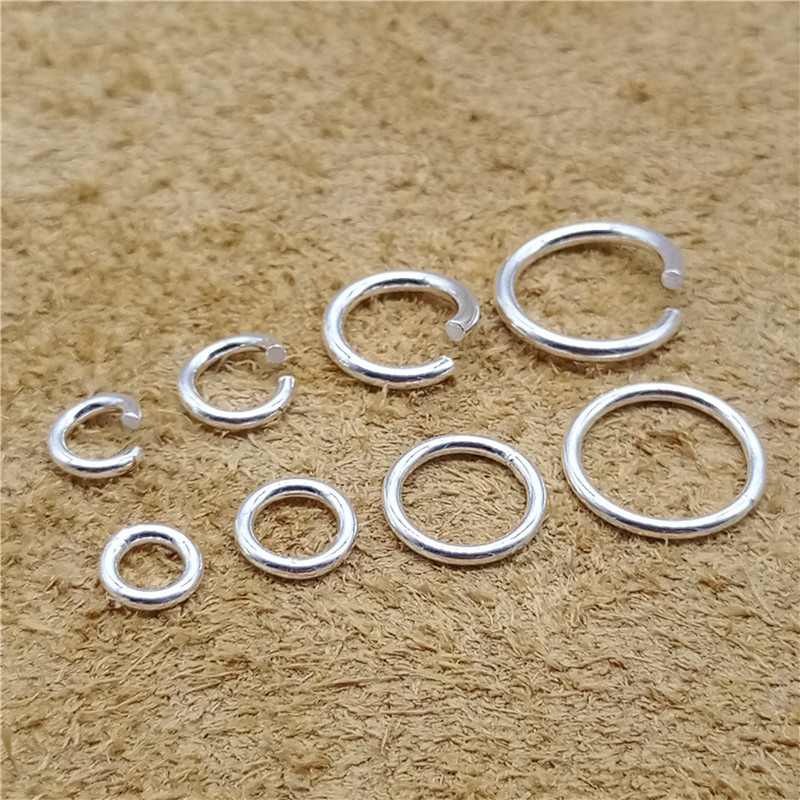 Anillos de salto abiertos o cerrados de plata esterlina 925 calibre 18 4 mm 5 mm 6 mm 8 mm 10 mm