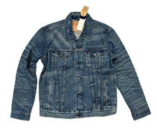 Chaqueta Levis Trucker Para Hombres Denim Botón Chaqueta Levis Color Azul Envejecido 0264